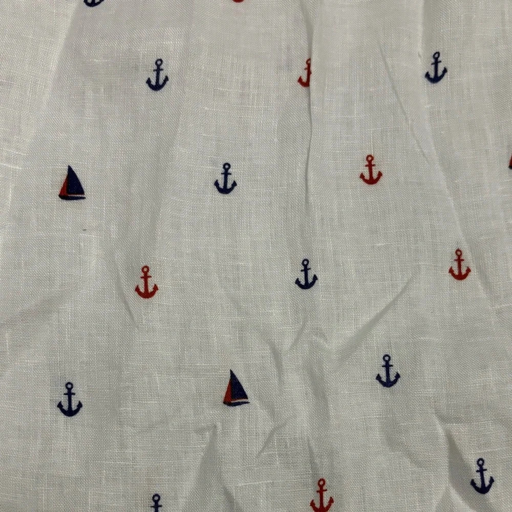 For Cynthia Beachwear 100% Linen Wide Leg Pants White Nautical Boho Size Medium - Picture 12 of 12